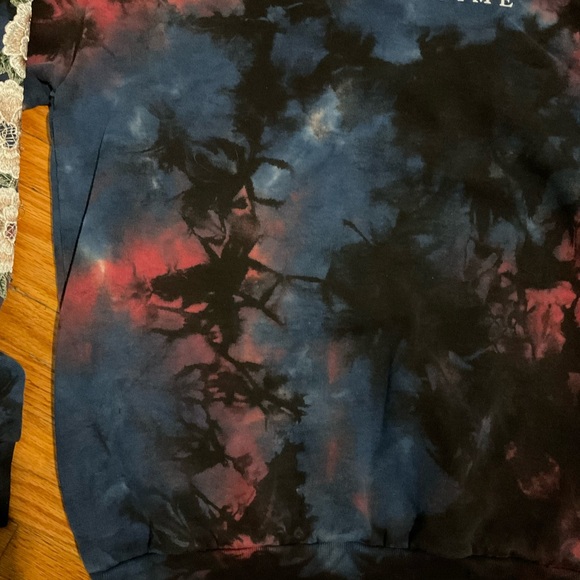 CIVIL REGIME Navy/Scarlet TyeDye Sweatshirt Unisex L Large LG NWOT w/Roses Emb - Picture 3 of 7